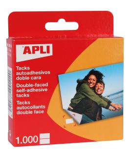 Apli Tacks Autoadhesivos Doble Cara - Tamaño 12x16 - 1000 Unidades por Caja - Ideal para Manualidades y Albumes - Libre de
