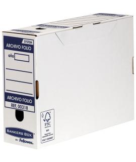 Fellowes Bankers Box Caja de Archivo Automatico 100mm Folio - Montaje Automatico Fastfold - Carton Reciclado Certificacion FSC