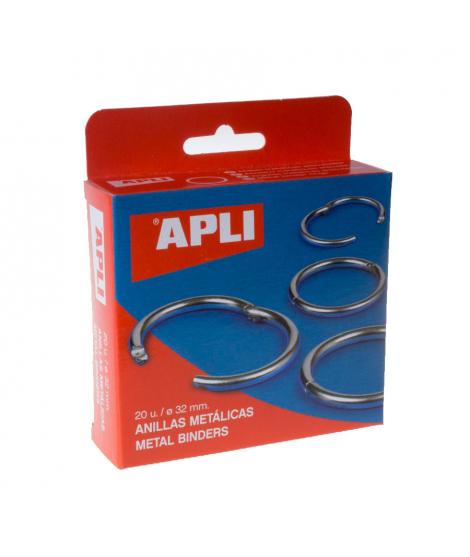 Apli Pack de 20 Anillas Metalicas Articuladas Ø32 mm