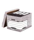 Fellowes Bankers Box Contenedor de Archivos - Montaje Automatico Fastfold - Carton Reciclado Certificacion FSC - Color Gris