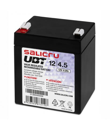 Salicru UBT 12/4,5 Bateria AGM Recargable de 4,5 Ah / 12 V - Color Negro