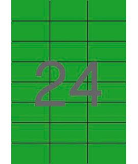 Apli Etiquetas Verdes Permanentes 70.0 x 37.0mm 20 Hojas