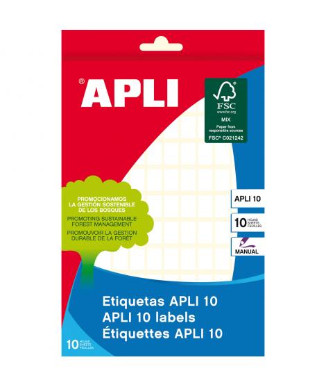 Apli Etiquetas 10 Blancas 8.0 x 12.0mm 10 Hojas