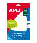 Apli Pack de 1.200 Etiquetas Rectangulares 8x12mm - 10 Hojas por 120 Etiquetas - Adhesivo Permanente - Ideal para Escribir sobre