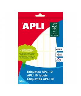 Apli Pack de 280 Etiquetas Permanentes 13x40mm - Aptas para Escritura Manual - Color Blanco