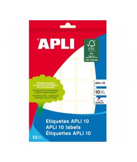 Apli Pack de 250 Etiquetas Permanentes 19x27mm - Aptas para Escritura Manual - Color Blanco