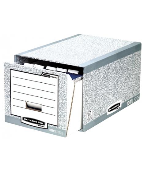 Fellowes Bankers Box Cajon Archivador - Montaje Manual - Carton Reciclado Certificacion FSC - Color Gris