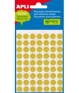 Apli Etiquetas Minibolsa Amarillas Ø 13.0mm 5 Hojas