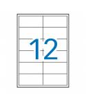 Apli Pack de 1.200 Etiquetas Rectangulares 97x42,4mm - 100 Hojas por 12 Etiquetas - Cantos Rectos - Adhesivo Removible - Permite