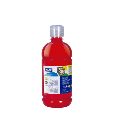 Milan Botella de Pintura para Dedos - 500ml - Facil Aplicacion - Mezclable - Color Rojo