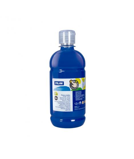 Milan Botella de Pintura para Dedos - 500ml - Facil Aplicacion - Mezclable - Color Azul