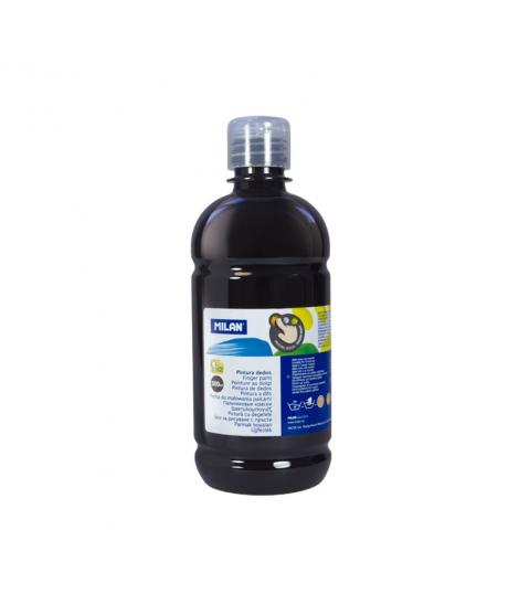 Milan Botella de Pintura para Dedos - 500ml - Facil Aplicacion - Mezclable - Color Negro