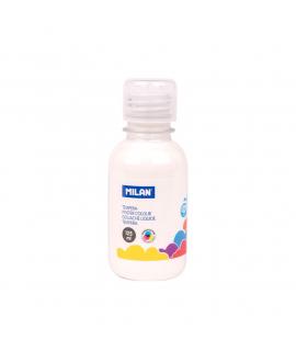 Milan Botella de Tempera 125ml - Tapon Dosificador - Secado Rapido - Mezclable - Color Blanco