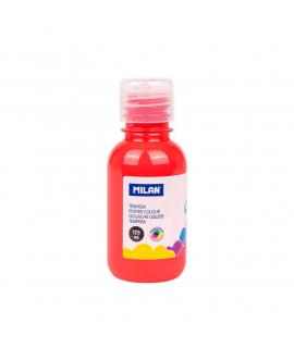Milan Botella de Tempera 125ml - Tapon Dosificador - Secado Rapido - Mezclable - Color Rojo