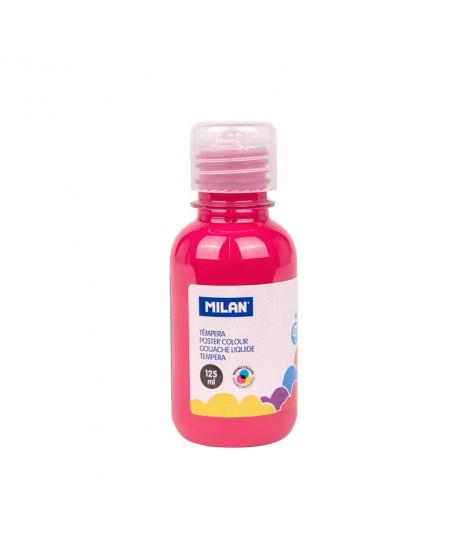 Milan Botella de Tempera - 125ml - Tapon Dosificador - Secado Rapido - Mezclable - Color Magenta