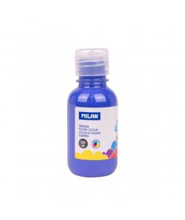 Milan Botella de Tempera 125ml - Tapon Dosificador - Secado Rapido - Mezclable - Color Azul Marino