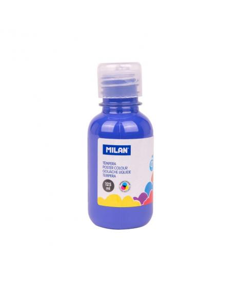 Milan Botella de Tempera - 125ml - Tapon Dosificador - Secado Rapido - Mezclable - Color Azul Marino