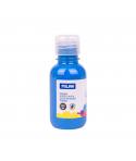 Milan Botella de Tempera 125ml - Tapon Dosificador - Secado Rapido - Mezclable - Color Azul