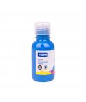 Milan Botella de Tempera - 125ml - Tapon Dosificador - Secado Rapido - Mezclable - Color Cyan