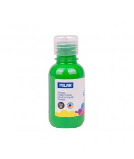 Milan Botella de Tempera 125ml - Tapon Dosificador - Secado Rapido - Mezclable - Color Verde Claro