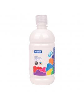 Milan Botella de Tempera - 500ml - Tapon Dosificador - Secado Rapido - Mezclable - Color Blanco