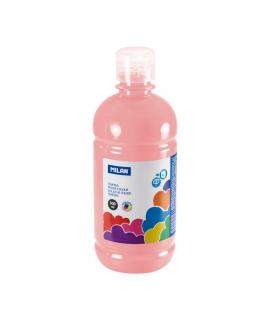 Milan Botella de Tempera - 500ml - Tapon Dosificador - Secado Rapido - Mezclable - Color Rosa Palido