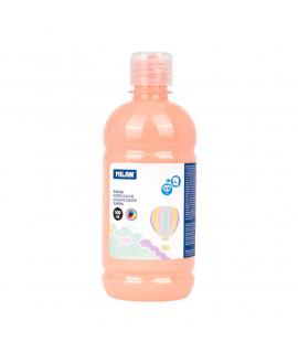 Milan Botella de Tempera 500ml - Tapon Dosificador - Secado Rapido - Mezclable - Color Rosa Palido Pastel