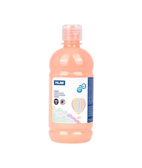 Milan Botella de Tempera 500ml - Tapon Dosificador - Secado Rapido - Mezclable - Color Rosa Palido Pastel