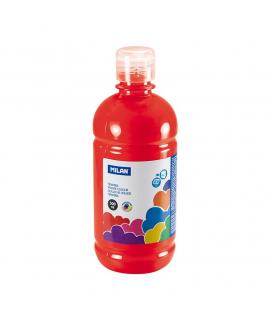 Milan Botella de Tempera 500ml - Tapon Dosificador - Secado Rapido - Mezclable - Color Rojo