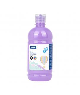Milan Botella de Tempera 500ml - Tapon Dosificador - Secado Rapido - Mezclable - Color Violeta Pastel