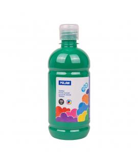 Milan Botella de Tempera 500ml - Tapon Dosificador - Secado Rapido - Mezclable - Color Verde Oscuro