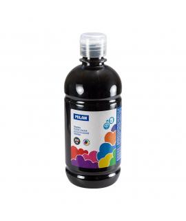 Milan Botella de Tempera - 500ml - Tapon Dosificador - Secado Rapido - Mezclable - Color Negro
