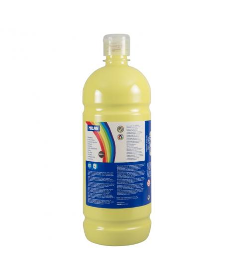 Milan Botella de Tempera - 1000ml - Tapon Dosificador - Secado Rapido - Mezclable - Color Amarillo Limon