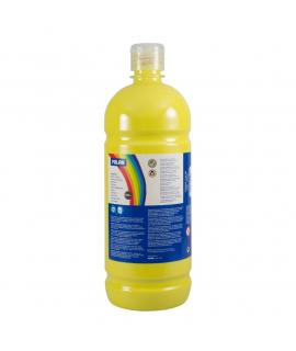 Milan Botella de Tempera 1000ml - Tapon Dosificador - Secado Rapido - Mezclable - Color Amarillo