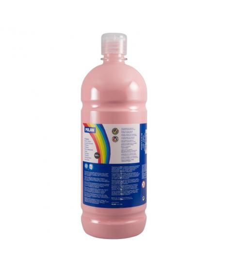 Milan Botella de Tempera - 1000ml - Tapon Dosificador - Secado Rapido - Mezclable - Color Rosa Palido