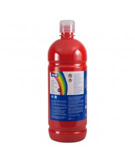 Milan Botella de Tempera 1000ml - Tapon Dosificador - Secado Rapido - Mezclable - Color Rojo