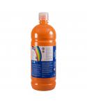 Milan Botella de Tempera 1000ml - Tapon Dosificador - Secado Rapido - Mezclable - Color Naranja