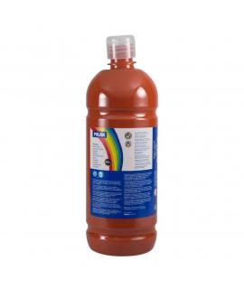 Milan Botella de Tempera 1000ml - Tapon Dosificador - Secado Rapido - Mezclable - Color Marron