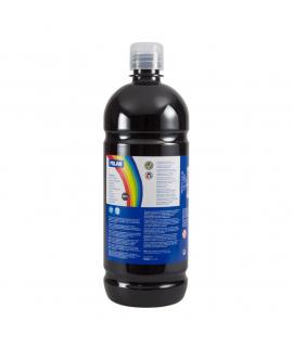 Milan Botella de Tempera 1000ml - Tapon Dosificador - Secado Rapido - Mezclable - Color Negro