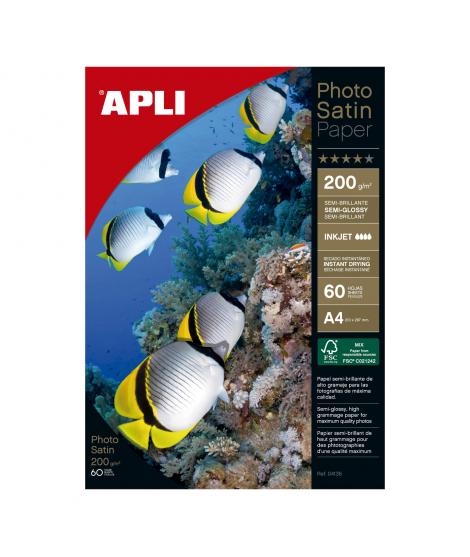 Apli Papel Fotografico Photosatin A4 200g 60 Hojas