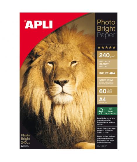 Apli Papel Fotografico Photobright A4 240g 60 Hojas