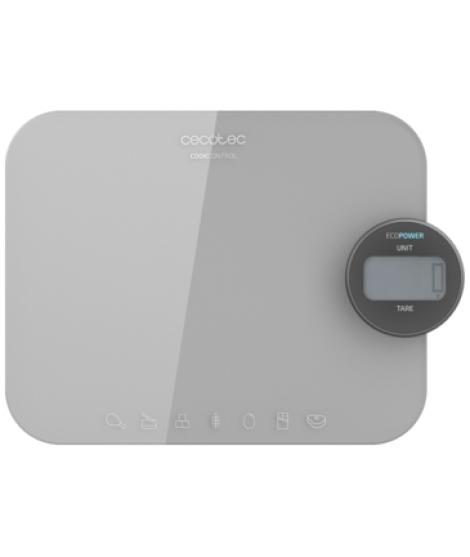 Cecotec Cook Control 10300 EcoPower Nutrition Bascula de Cocina - Funciona sin Pilas - Precision de 1gr - Peso Max. 8kg - Pantal