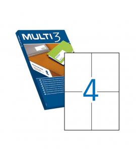 Multi3 Pack de 400 Etiquetas Blancas Cantos Rectos Tamaño 105.0X148.0mm con Adhesivo Permanente para Multiples Usos