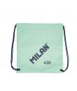 Milan Serie 1918 BolsaMochila de Tiras Grande - Tejido 'ripstop' Ligero y Resistente - Medidas 34x42x0.7cm - Color Verde