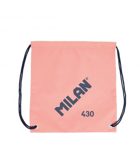 Milan Serie 1918 BolsaMochila de Tiras Grande - Tejido 'ripstop' Ligero y Resistente - Medidas 34x42x0.7cm - Color Rosa