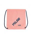 Milan Serie 1918 Bolsa/Mochila de Tiras Grande - Tejido 'ripstop' Ligero y Resistente - Medidas 34x42x0.7cm - Color Rosa