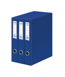 Dohe Oficolor Modulo de 3 Archivadores con Rado - Lomo Estrecho - Formato Folio - Carton Forrado - Color Azul