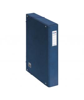 Dohe Caja para Proyectos Lomo 5cm - Carton Forrado con Papel Impreso y Plastificado - Cierre con Gomas - Color Azul