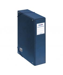 Dohe Caja para Proyectos Lomo 9cm - Carton Forrado con Papel Impreso y Plastificado - Cierre con Gomas - Color Azul
