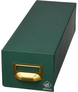 Mariola Fichero Carton Forrado en Geltex Nº1 para 1000 Fichas - Medidas 125x95x350mm - Resistente y Duradero - Color Verde